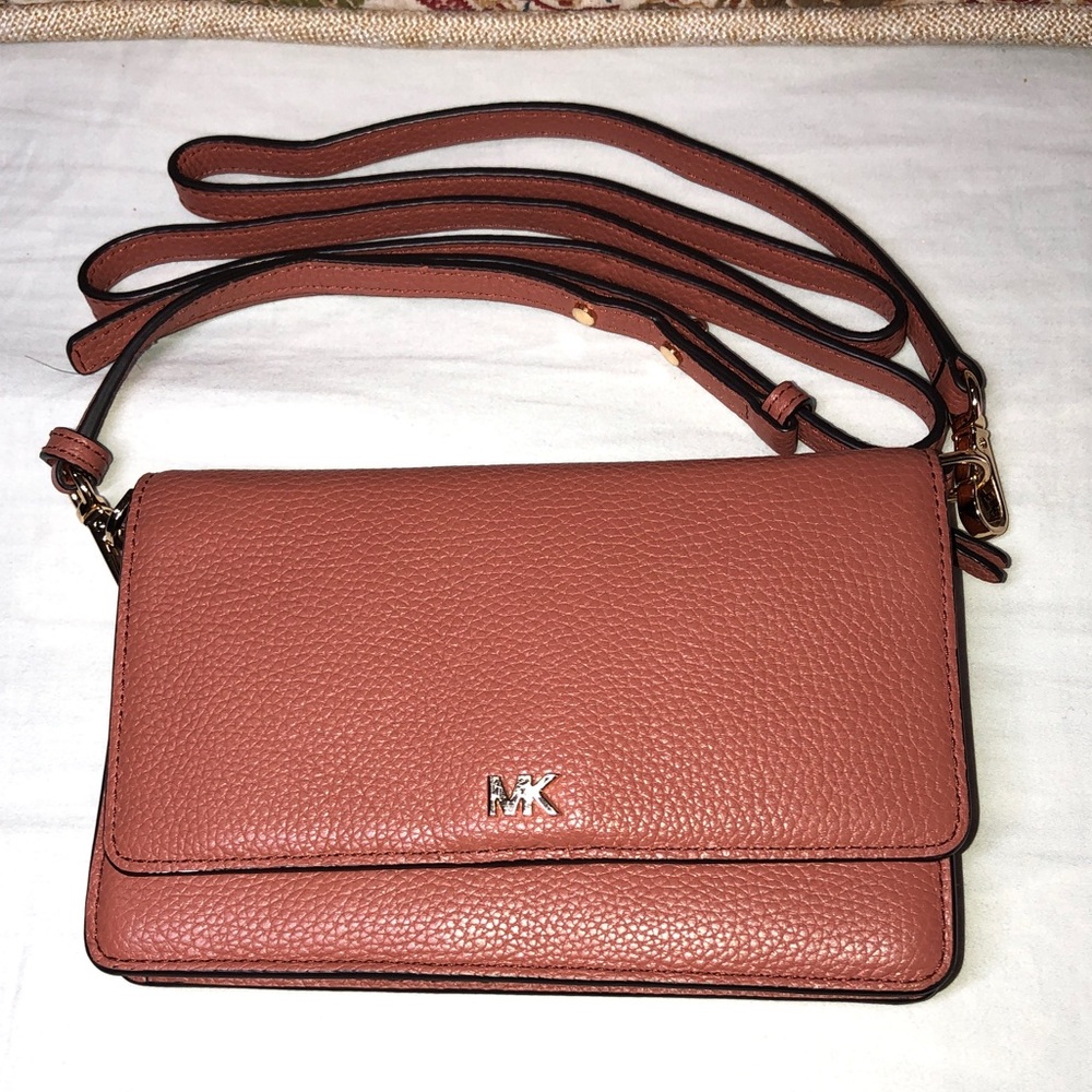 Michael Kors SALMON Pink Leather Crossbody Bag NWOT